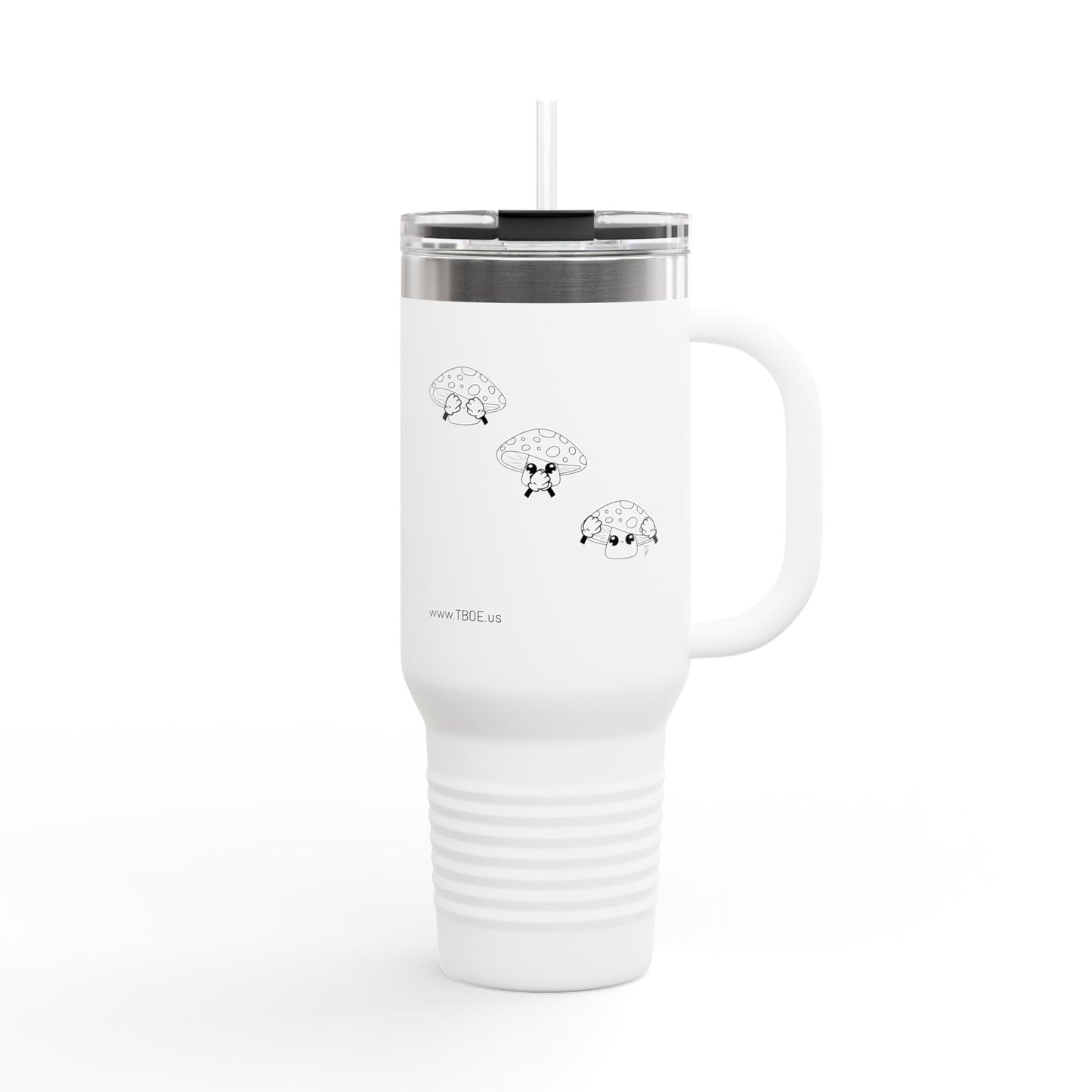 Mushrooms = See no evil. Hear no evil. Speak no evil. - Insulated Travel Mug - 40oz