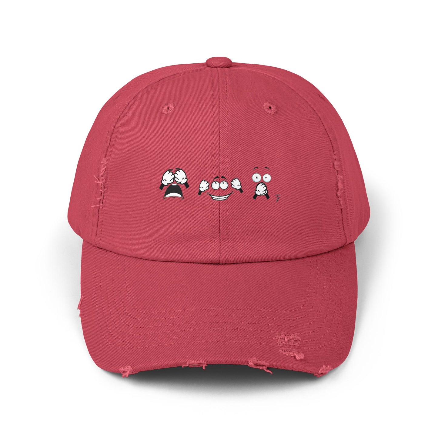 Goofy Faces = See no evil. Hear no evil. Speak no evil. - Distressed Cap - Casual Unisex Hat for Nature Lovers