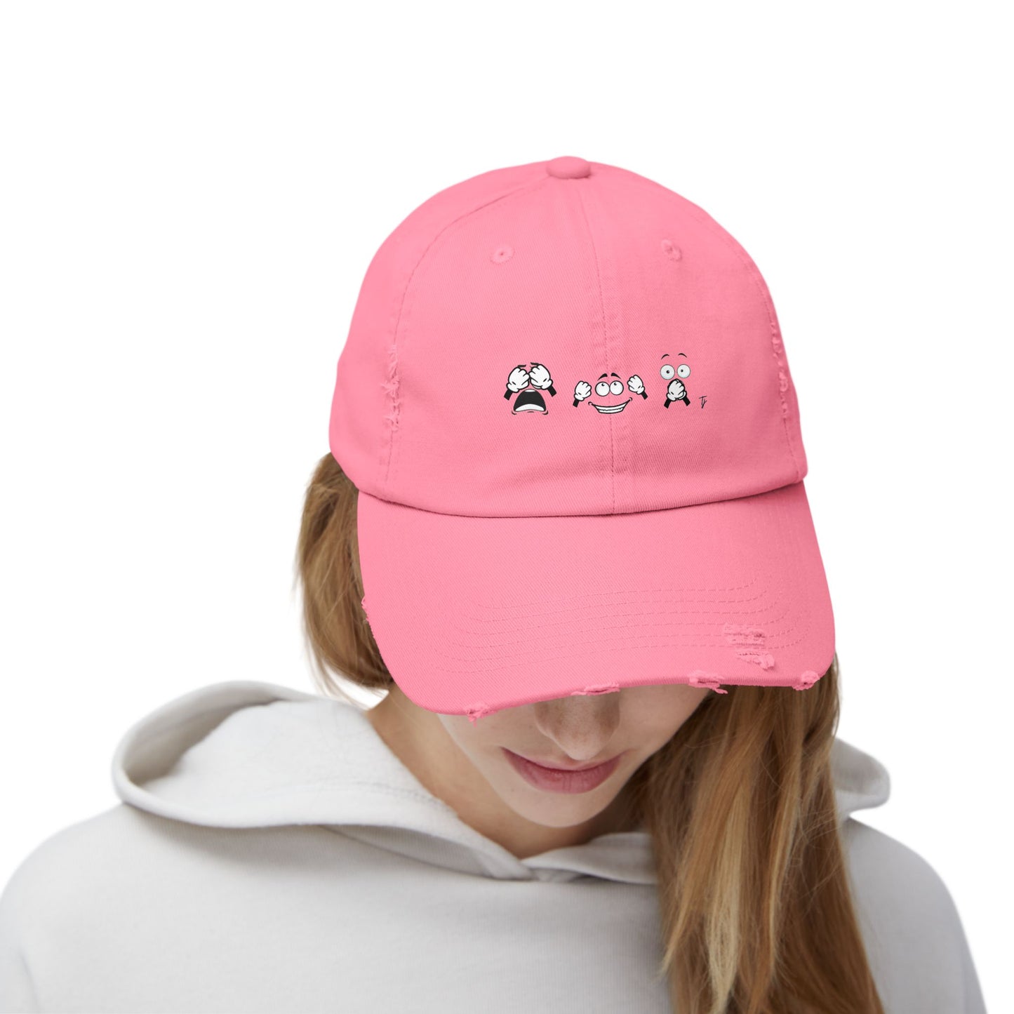 Goofy Faces = See no evil. Hear no evil. Speak no evil. - Distressed Cap - Casual Unisex Hat for Nature Lovers