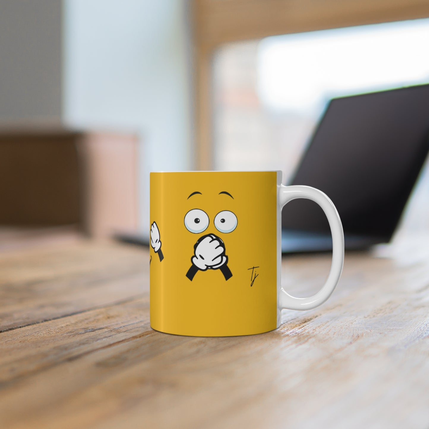 Goofy Faces = See no evil. Hear no evil. Speak no evil. - 11oz Ceramic Coffee Cup