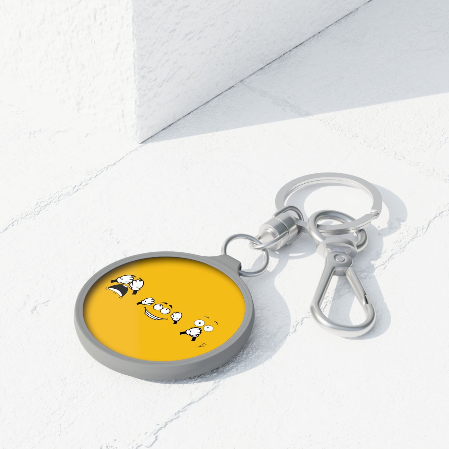 Goofy Faces = See no evil. Hear no evil. Speak no evil. - Keyring Tag - Perfect Seasonal Gift
