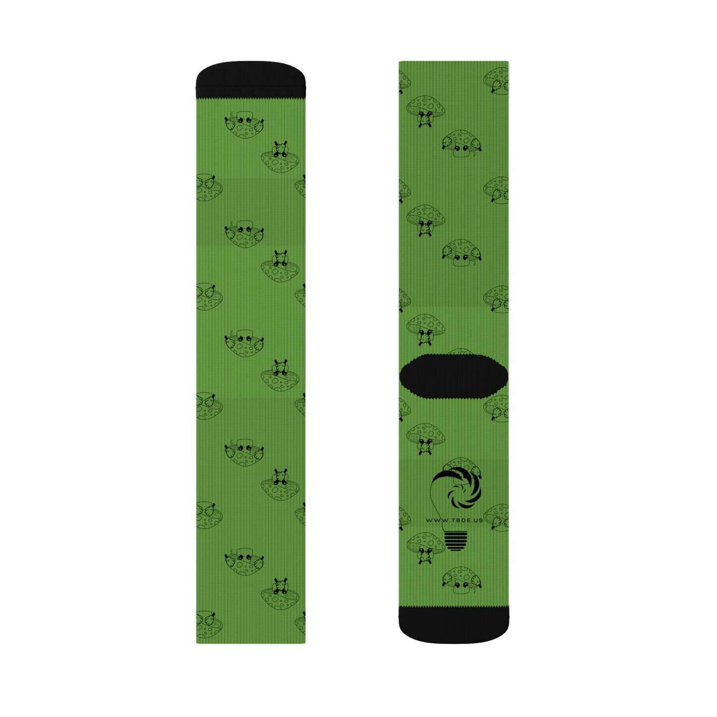 Mushrooms = See no evil. Hear no evil. Speak no evil. - Pattern - Sublimation Socks for Cozy Home Wear