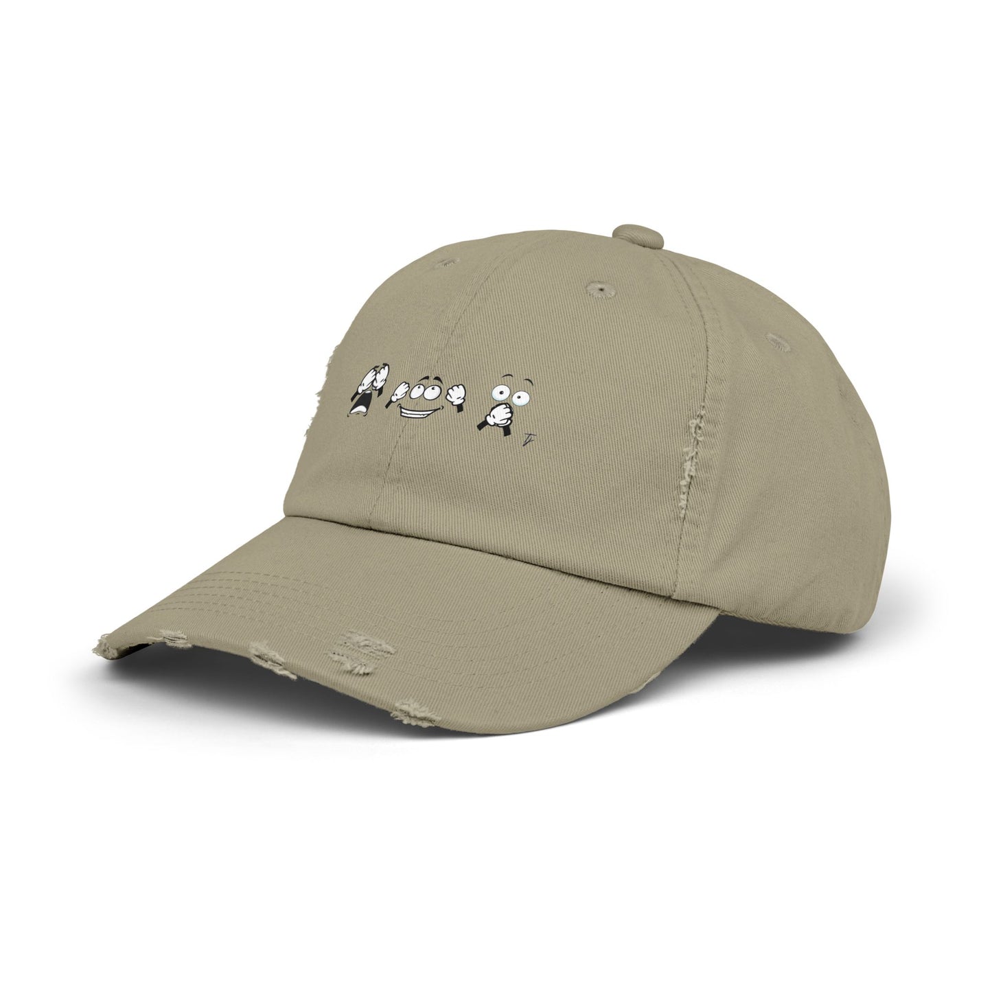 Goofy Faces = See no evil. Hear no evil. Speak no evil. - Distressed Cap - Casual Unisex Hat for Nature Lovers