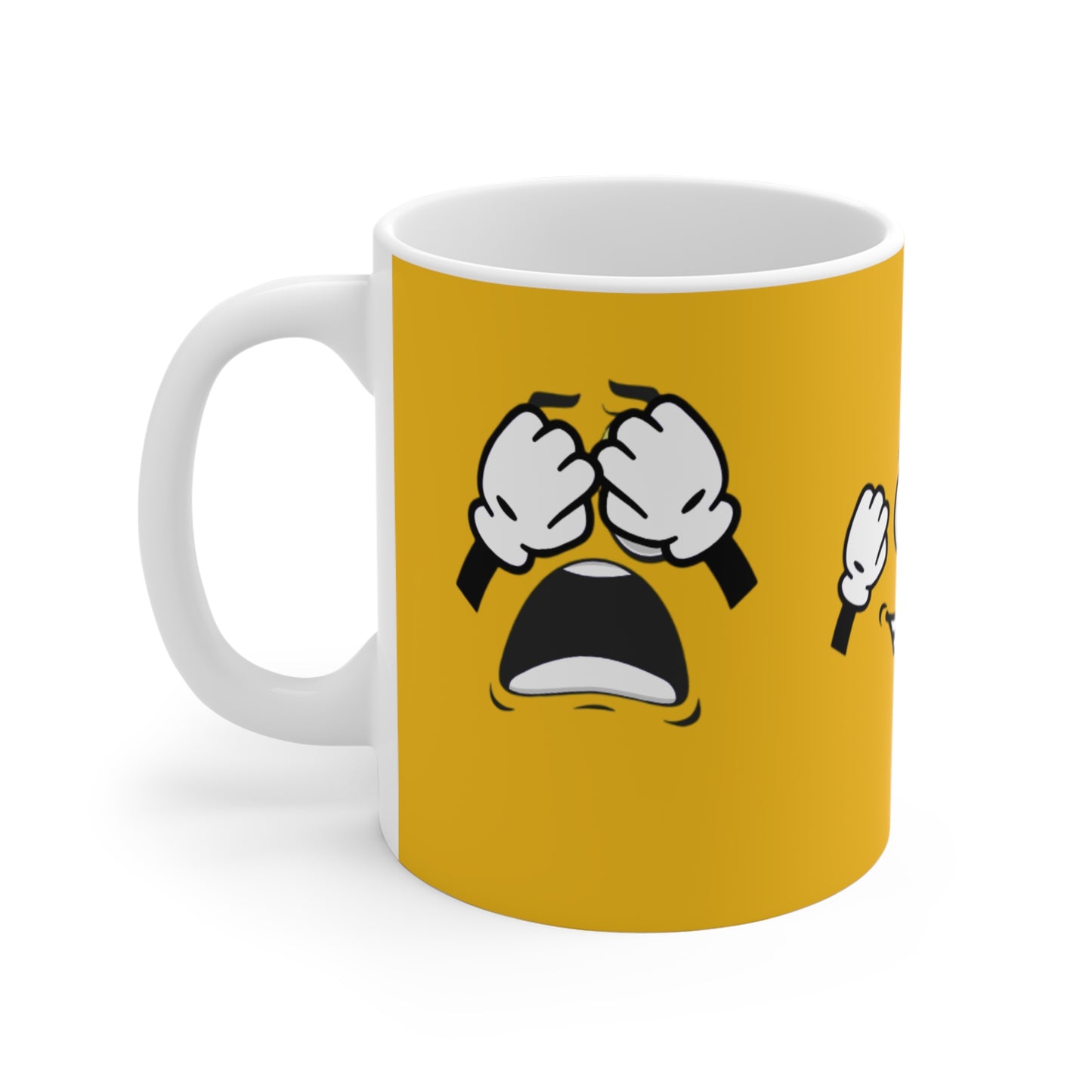 Goofy Faces = See no evil. Hear no evil. Speak no evil. - 11oz Ceramic Coffee Cup
