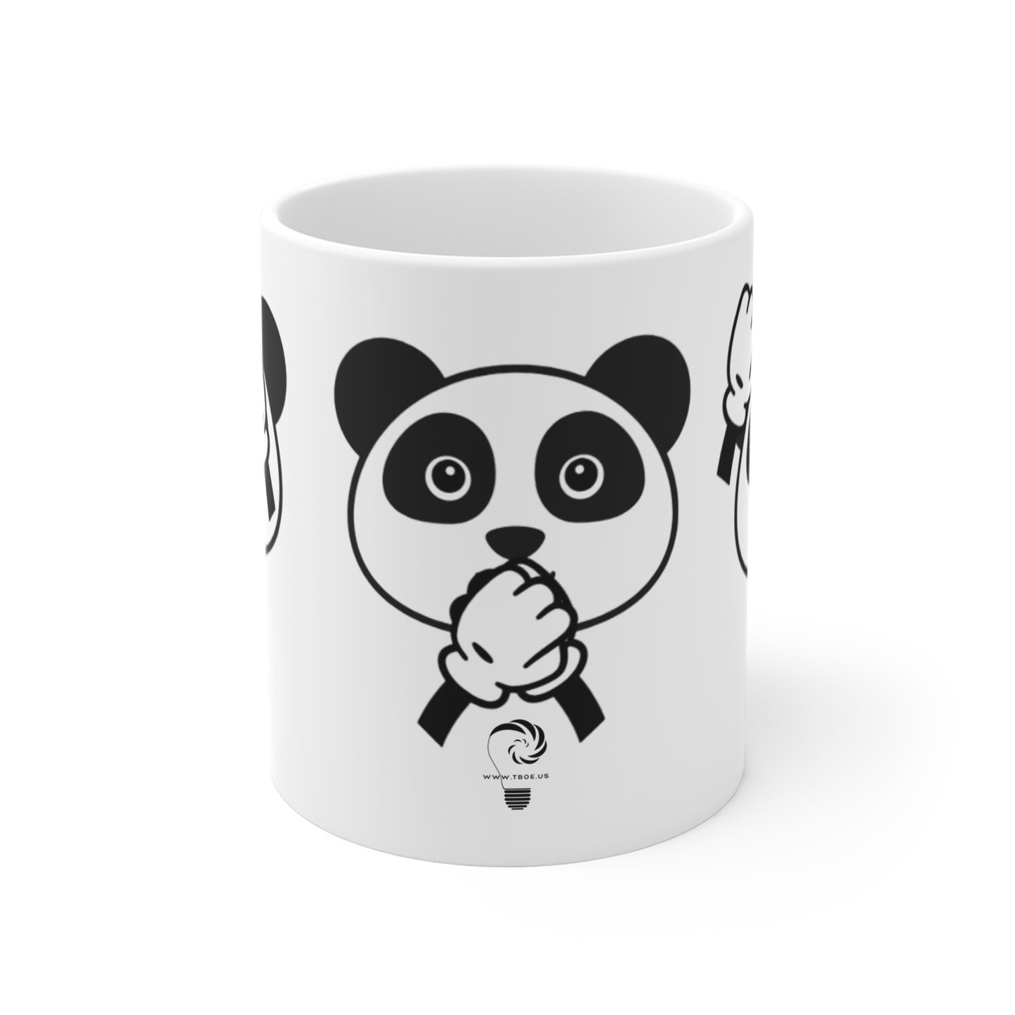 Panda = See no evil. Hear no evil. Speak no evil. - 11oz Ceramic Coffee Cup