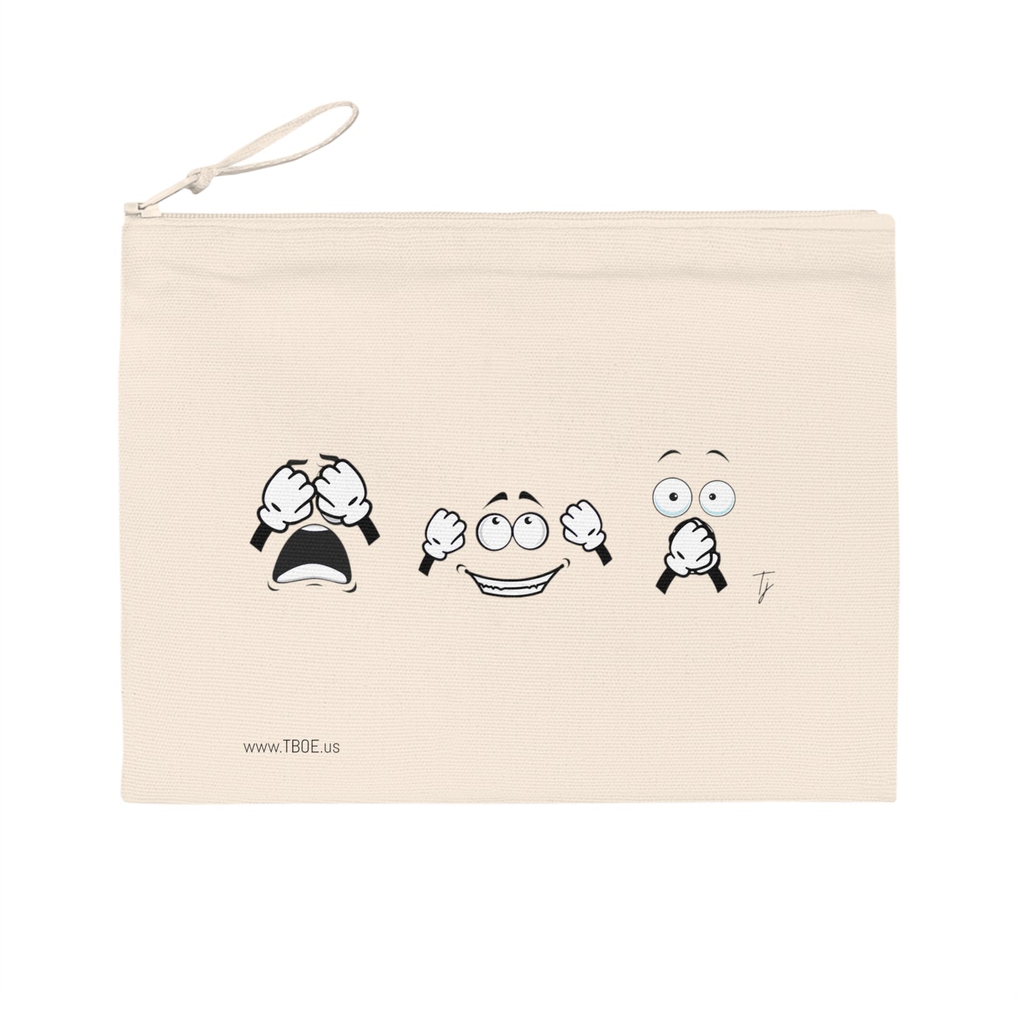 Goofy Faces = See no evil. Hear no evil. Speak no evil. - Pencil Case - Eco-friendly Storage for School & Art Supplies