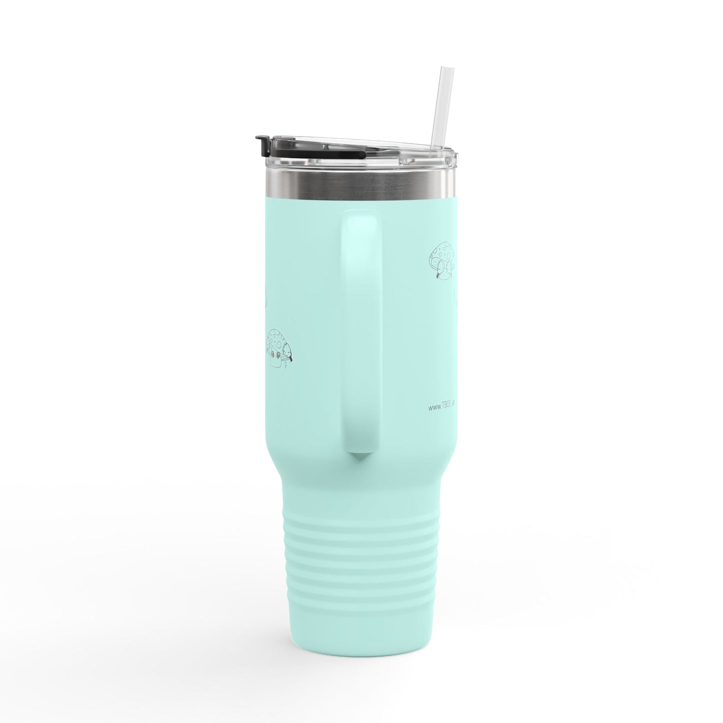 Mushrooms = See no evil. Hear no evil. Speak no evil. - Insulated Travel Mug - 40oz
