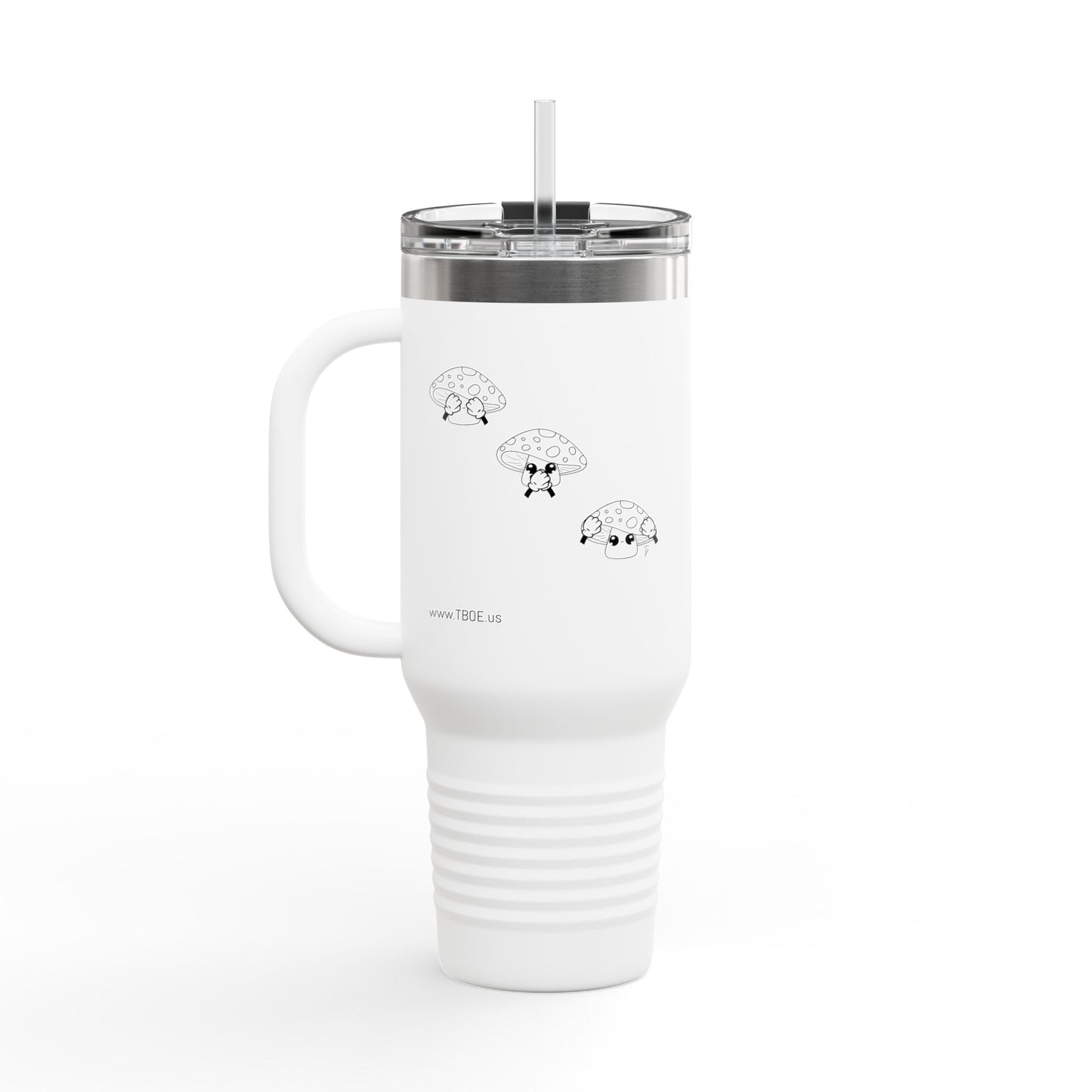 Mushrooms = See no evil. Hear no evil. Speak no evil. - Insulated Travel Mug - 40oz