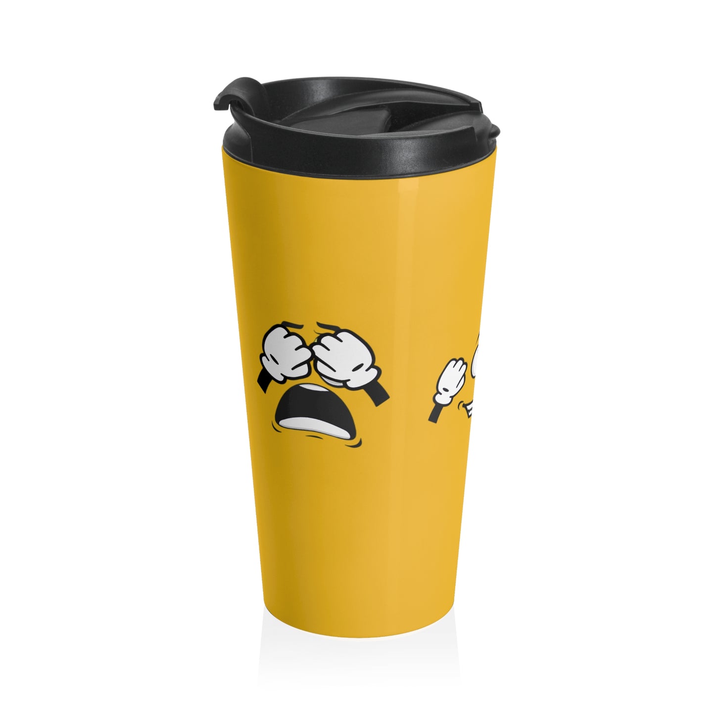 Goofy Faces = See no evil. Hear no evil. Speak no evil. - Stainless Steel Travel Mug