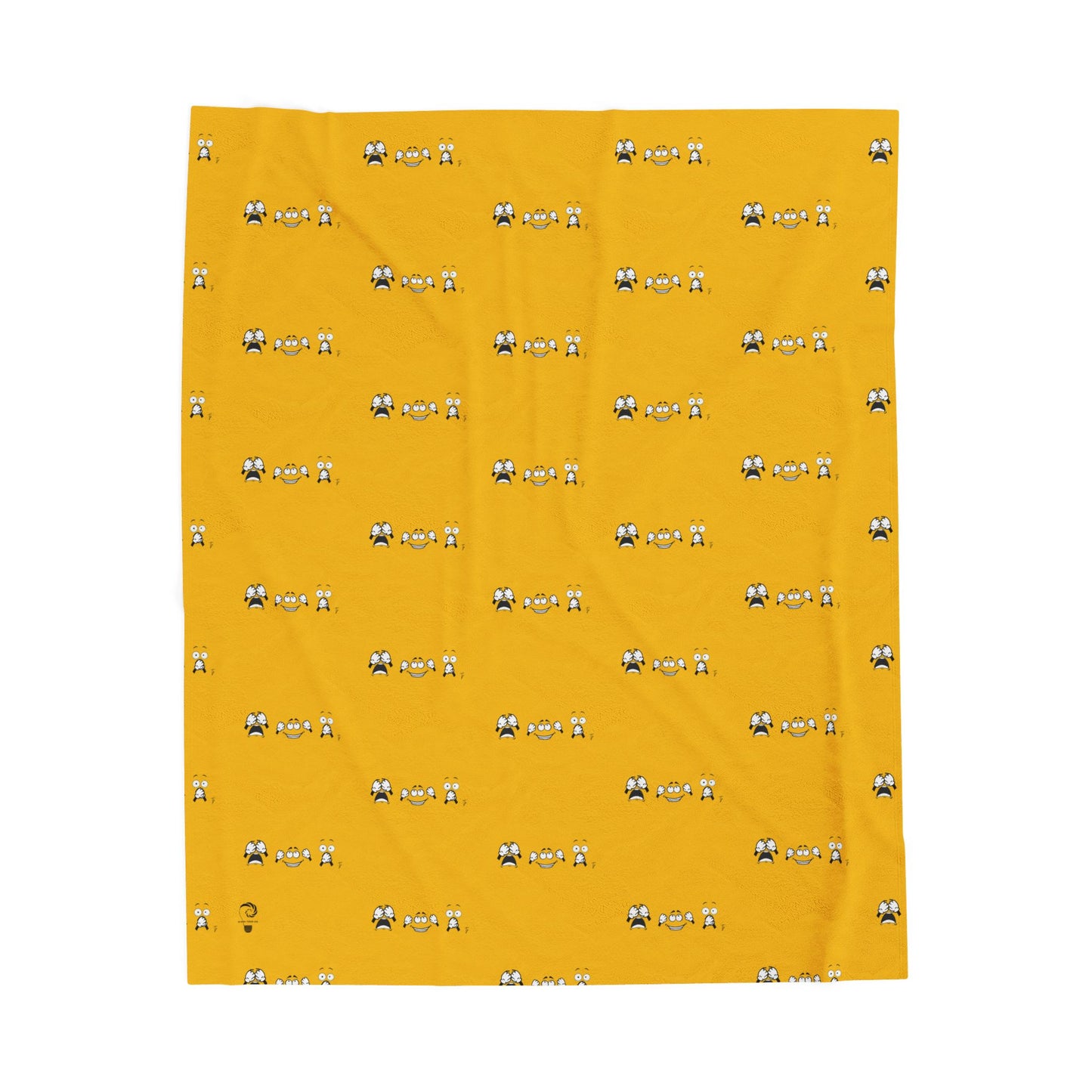 Goofy Faces = See no evil. Hear no evil. Speak no evil. - Velveteen Plush Blanket - Decor