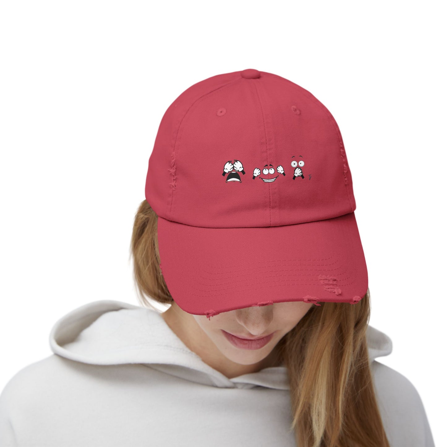 Goofy Faces = See no evil. Hear no evil. Speak no evil. - Distressed Cap - Casual Unisex Hat for Nature Lovers