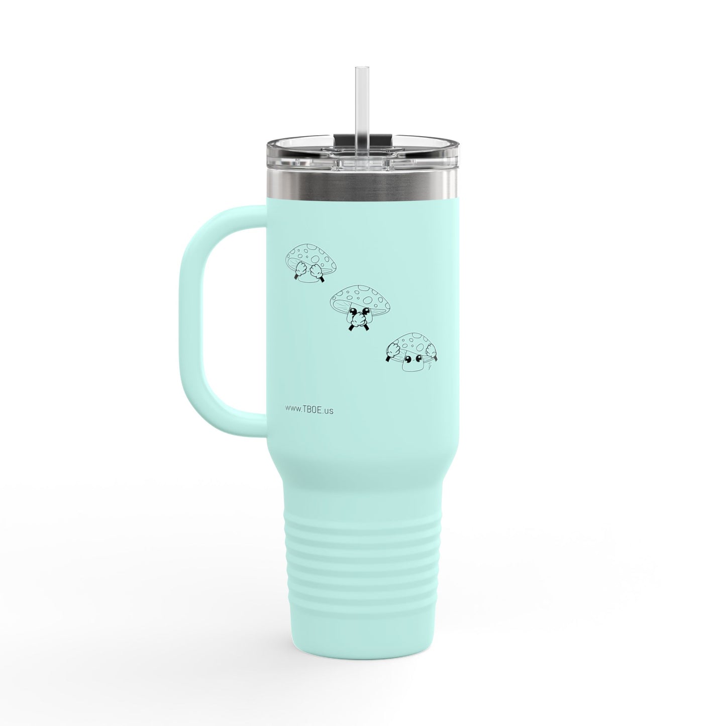 Mushrooms = See no evil. Hear no evil. Speak no evil. - Insulated Travel Mug - 40oz