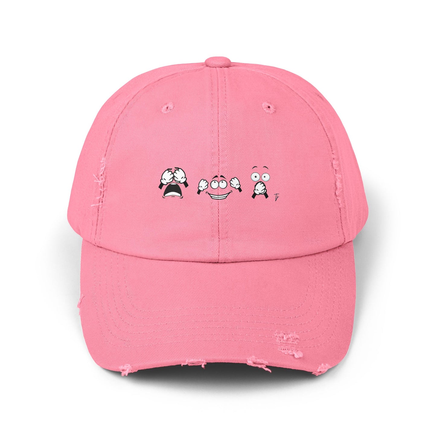 Goofy Faces = See no evil. Hear no evil. Speak no evil. - Distressed Cap - Casual Unisex Hat for Nature Lovers