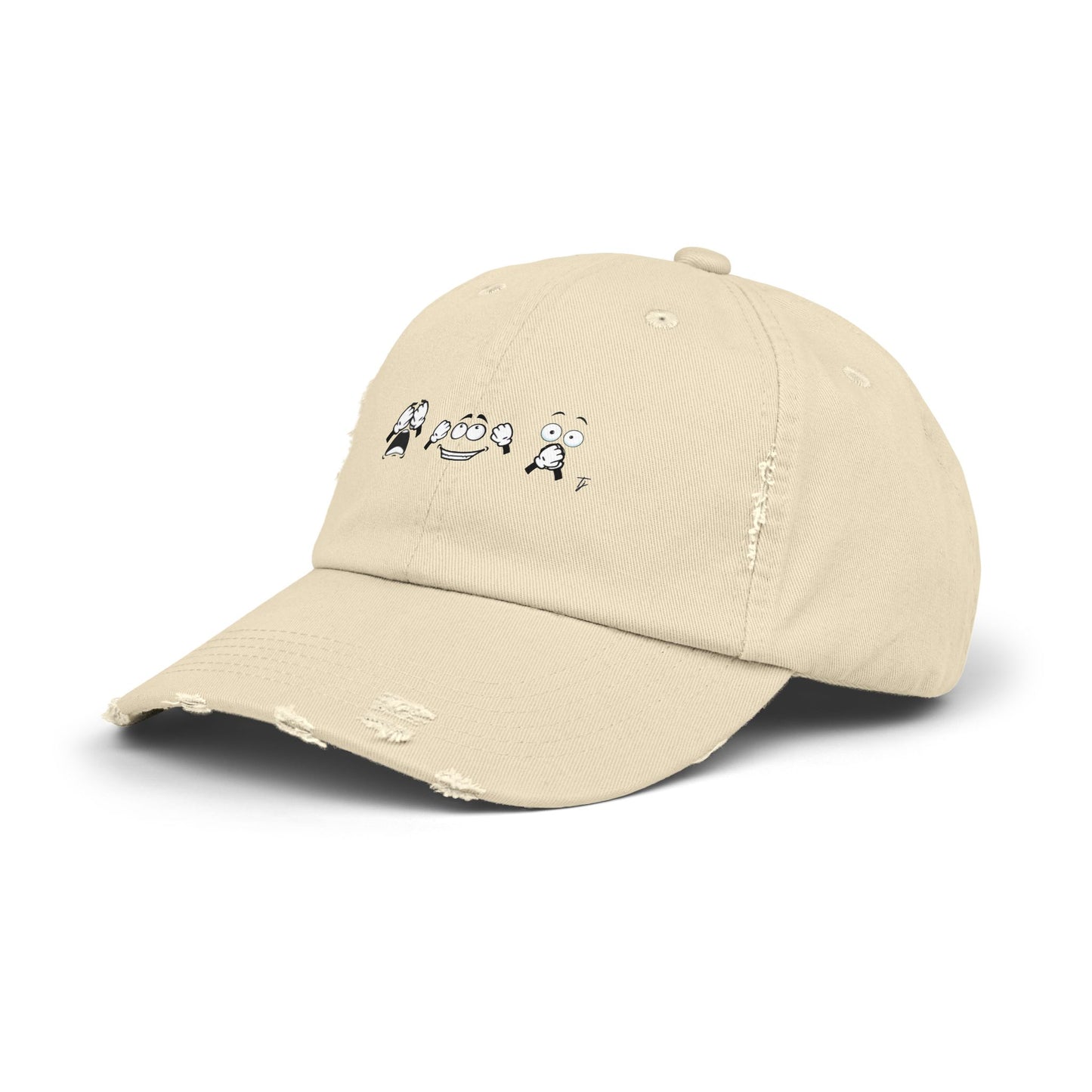 Goofy Faces = See no evil. Hear no evil. Speak no evil. - Distressed Cap - Casual Unisex Hat for Nature Lovers