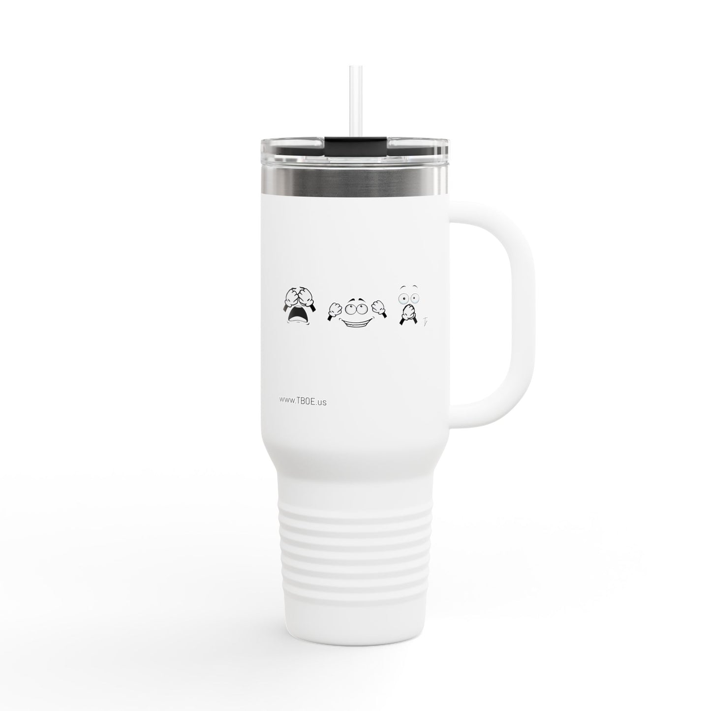 Goofy Faces = See no evil. Hear no evil. Speak no evil. - Insulated Travel Mug - 40oz