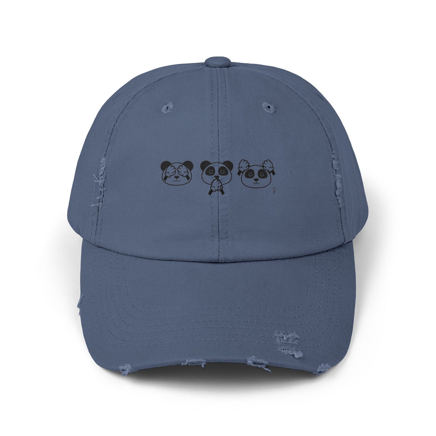 Panda = See no evil. Hear no evil. Speak no evil. - Distressed Cap - Casual Unisex Hat for Nature Lovers