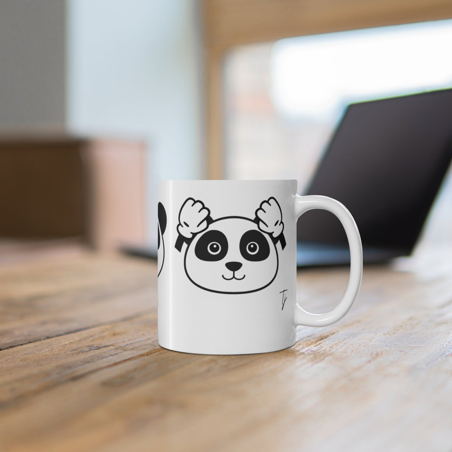 Panda = See no evil. Hear no evil. Speak no evil. - 11oz Ceramic Coffee Cup