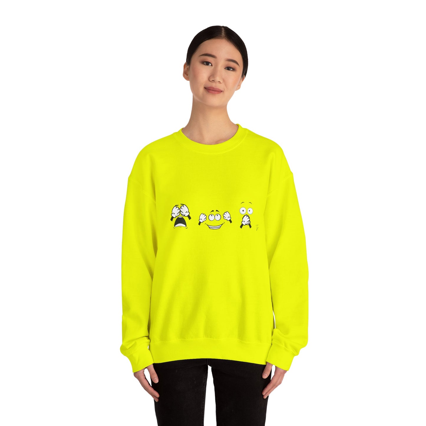 Goofy Faces = See no evil. Hear no evil. Speak no evil.  - Crewneck Sweatshirt - Cozy Unisex Sweater