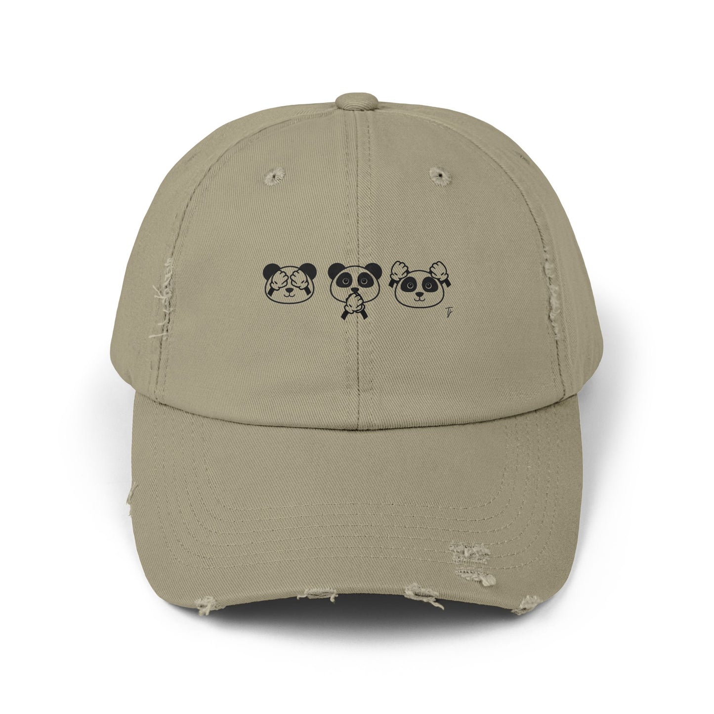 Panda = See no evil. Hear no evil. Speak no evil. - Distressed Cap - Casual Unisex Hat for Nature Lovers