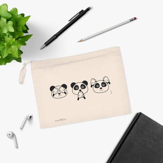 Panda = See no evil. Hear no evil. Speak no evil. - Pencil Case - Eco-friendly Storage for School & Art Supplies
