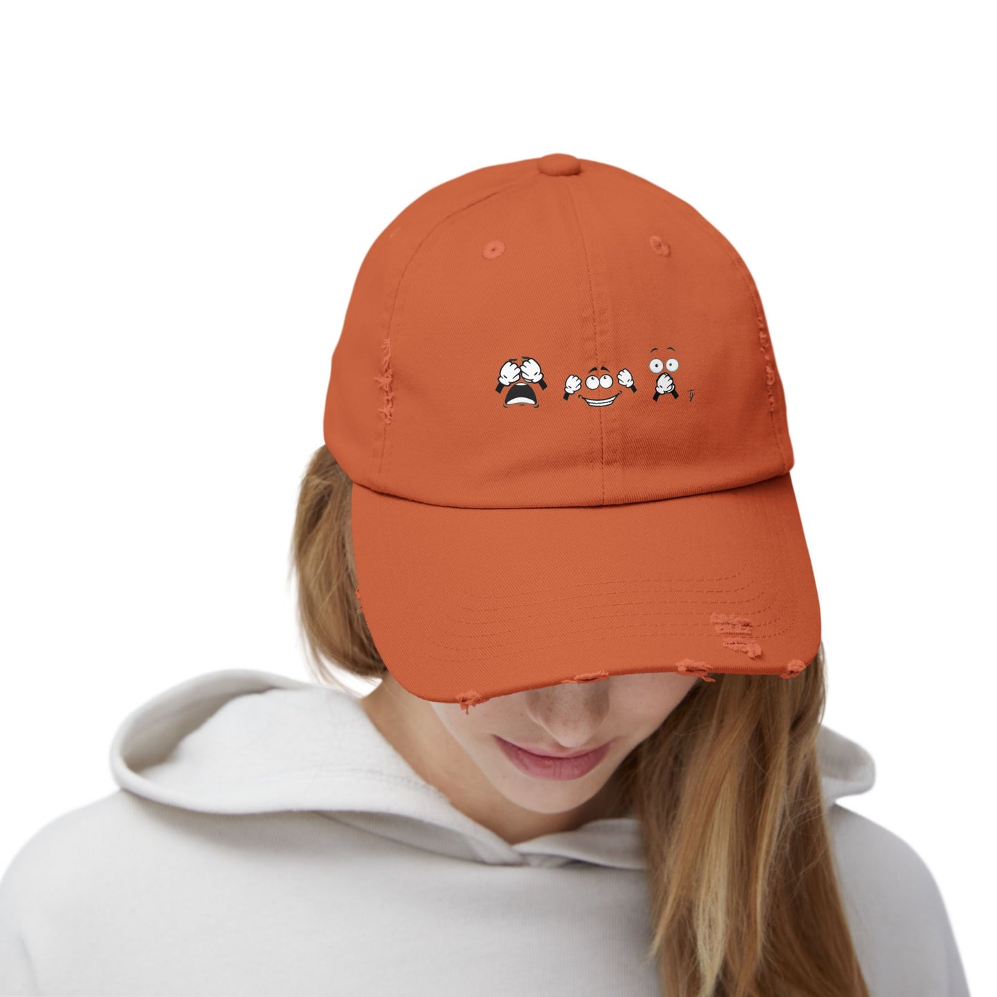 Goofy Faces = See no evil. Hear no evil. Speak no evil. - Distressed Cap - Casual Unisex Hat for Nature Lovers