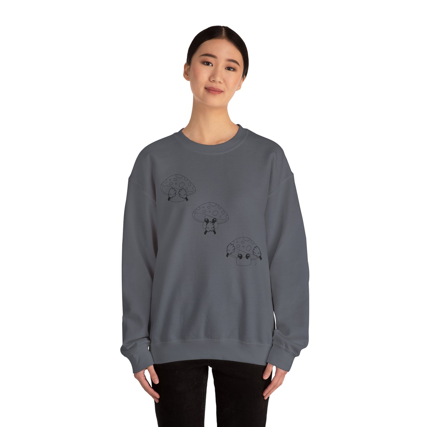 Mushrooms = See no evil. Hear no evil. Speak no evil.  - Crewneck Sweatshirt - Cozy Unisex Sweater