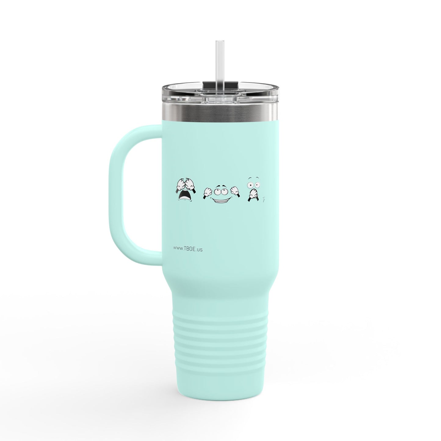 Panda = See no evil. Hear no evil. Speak no evil. - Insulated Travel Mug - 40oz