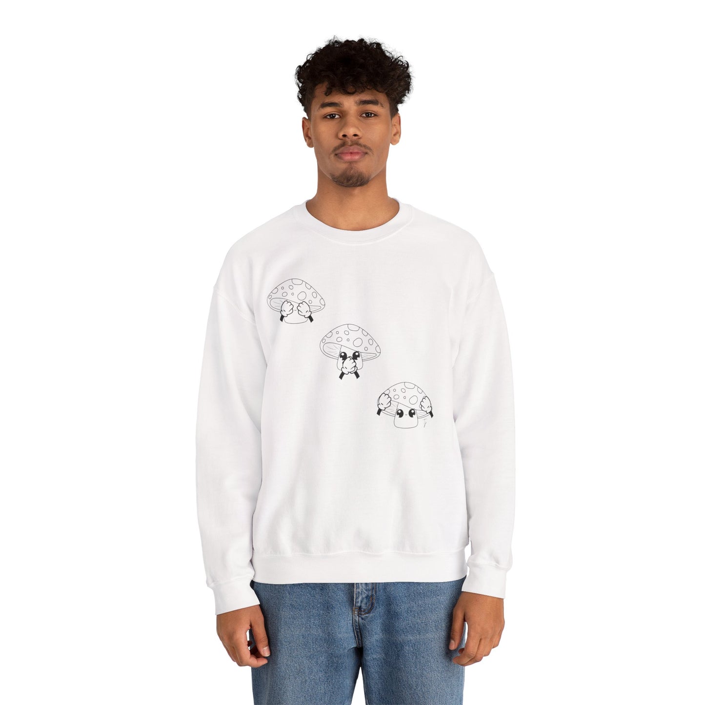 Mushrooms = See no evil. Hear no evil. Speak no evil.  - Crewneck Sweatshirt - Cozy Unisex Sweater