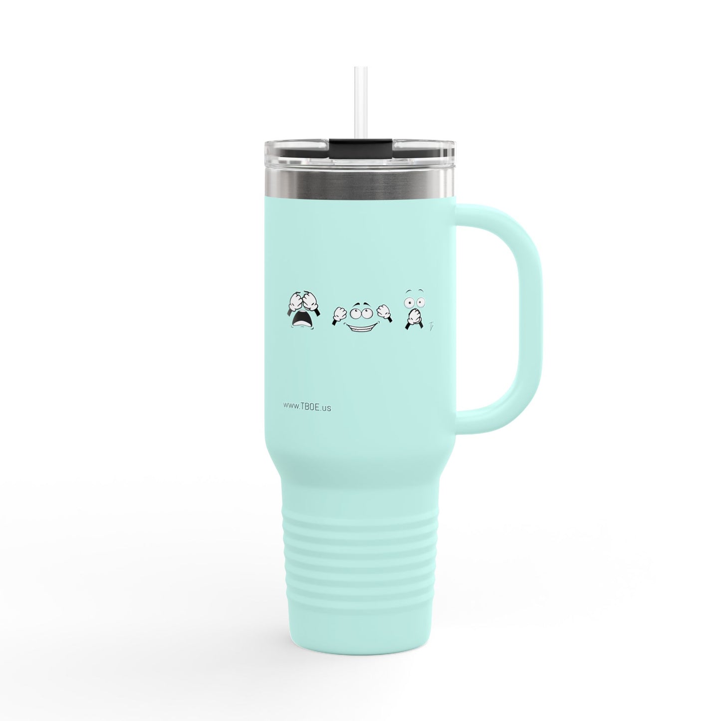 Goofy Faces = See no evil. Hear no evil. Speak no evil. - Insulated Travel Mug - 40oz