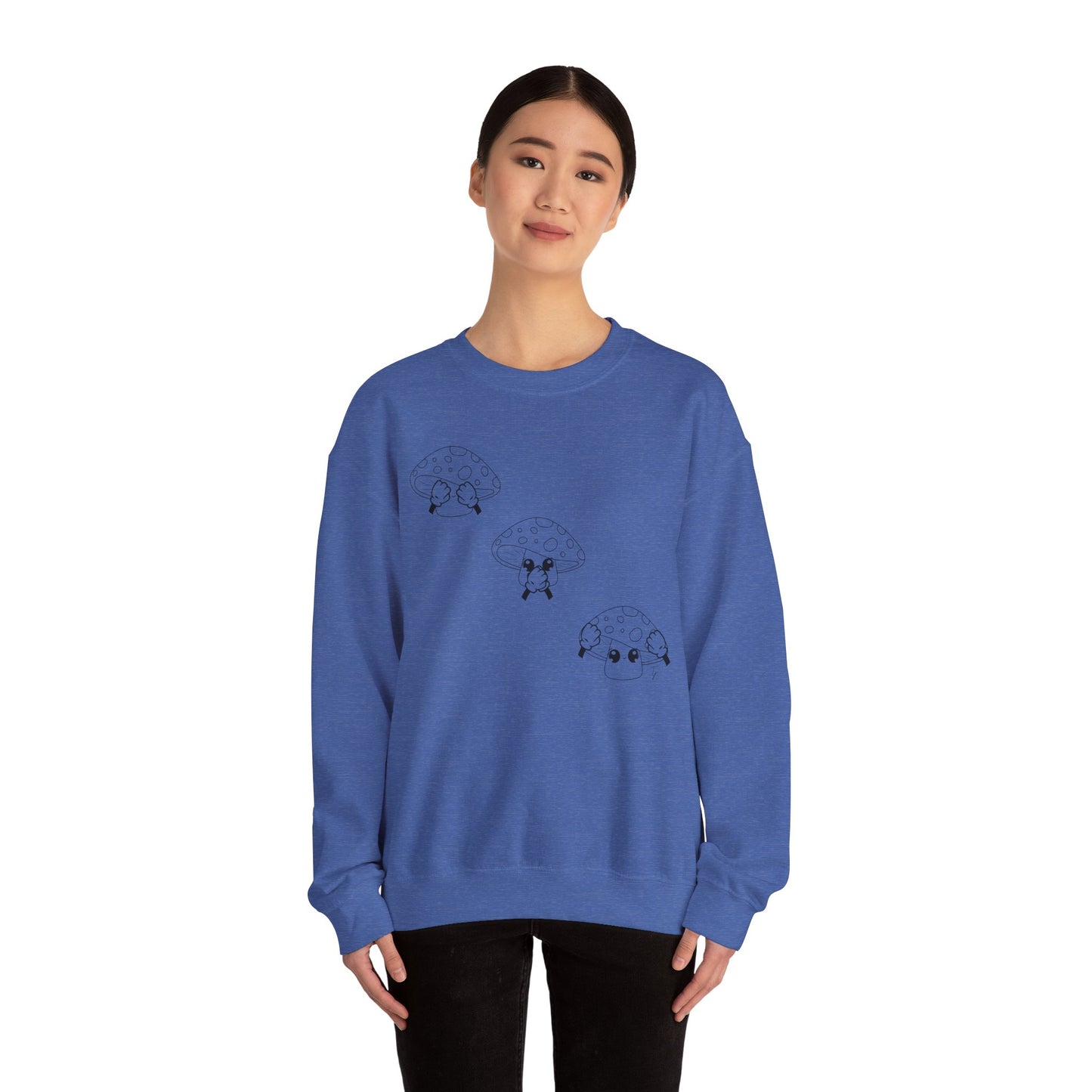 Mushrooms = See no evil. Hear no evil. Speak no evil.  - Crewneck Sweatshirt - Cozy Unisex Sweater