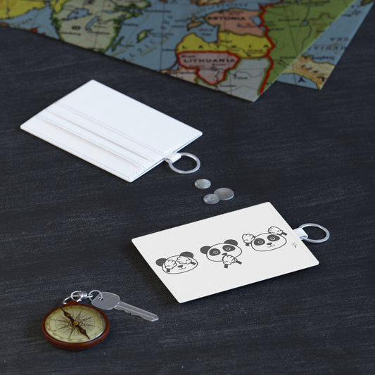 Panda = See no evil. Hear no evil. Speak no evil. - Saffiano Leather Card Holder - Stylish, Functional Accessory