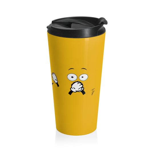 Goofy Faces = See no evil. Hear no evil. Speak no evil. - Stainless Steel Travel Mug