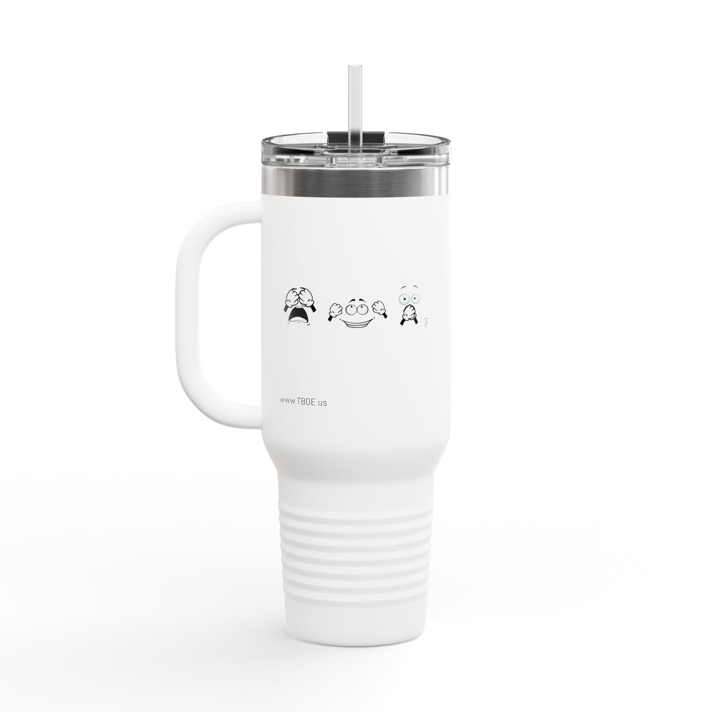 Panda = See no evil. Hear no evil. Speak no evil. - Insulated Travel Mug - 40oz