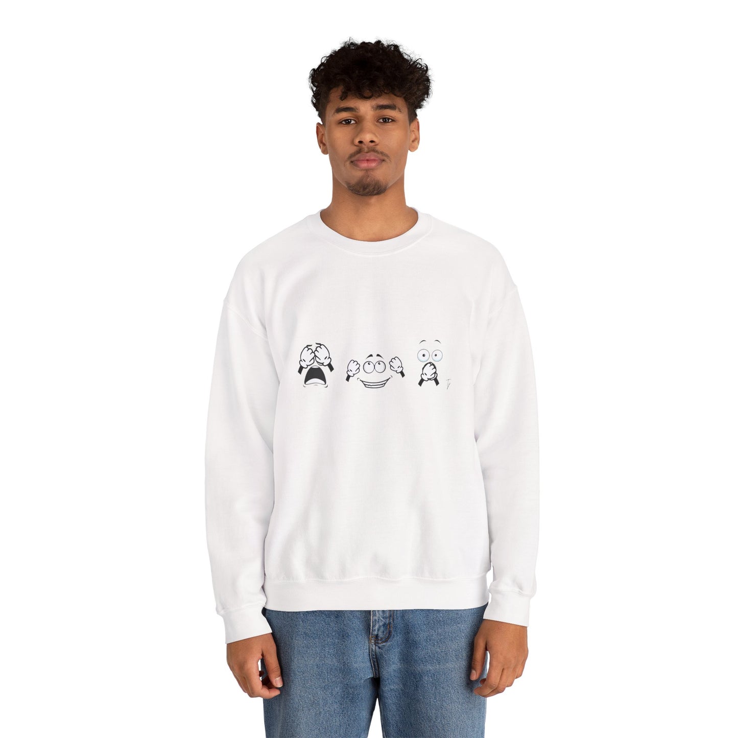 Goofy Faces = See no evil. Hear no evil. Speak no evil.  - Crewneck Sweatshirt - Cozy Unisex Sweater