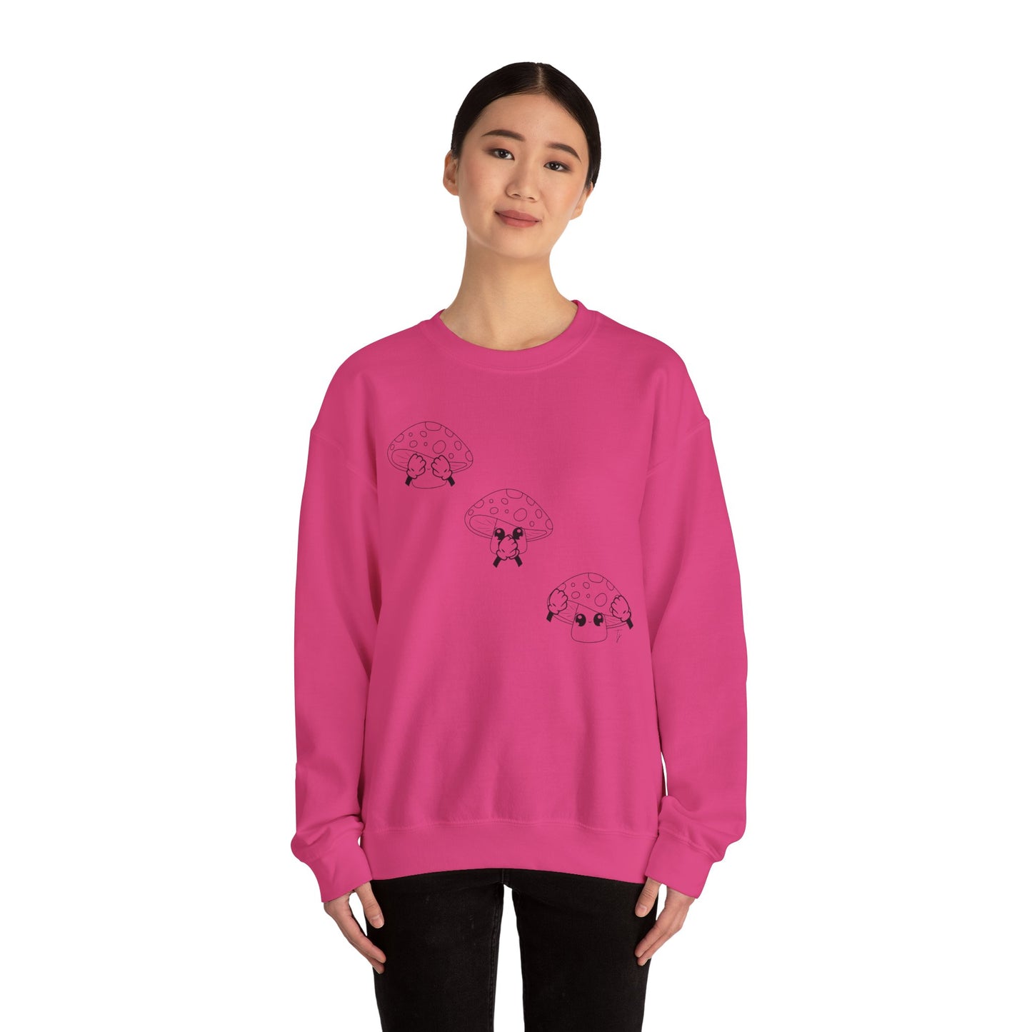 Mushrooms = See no evil. Hear no evil. Speak no evil.  - Crewneck Sweatshirt - Cozy Unisex Sweater