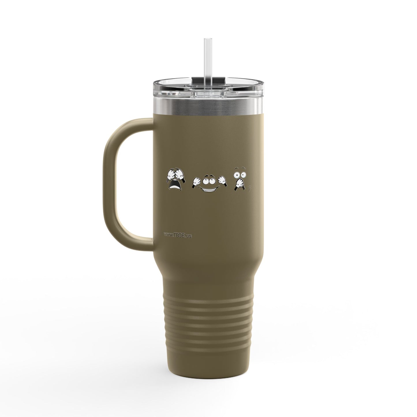 Panda = See no evil. Hear no evil. Speak no evil. - Insulated Travel Mug - 40oz
