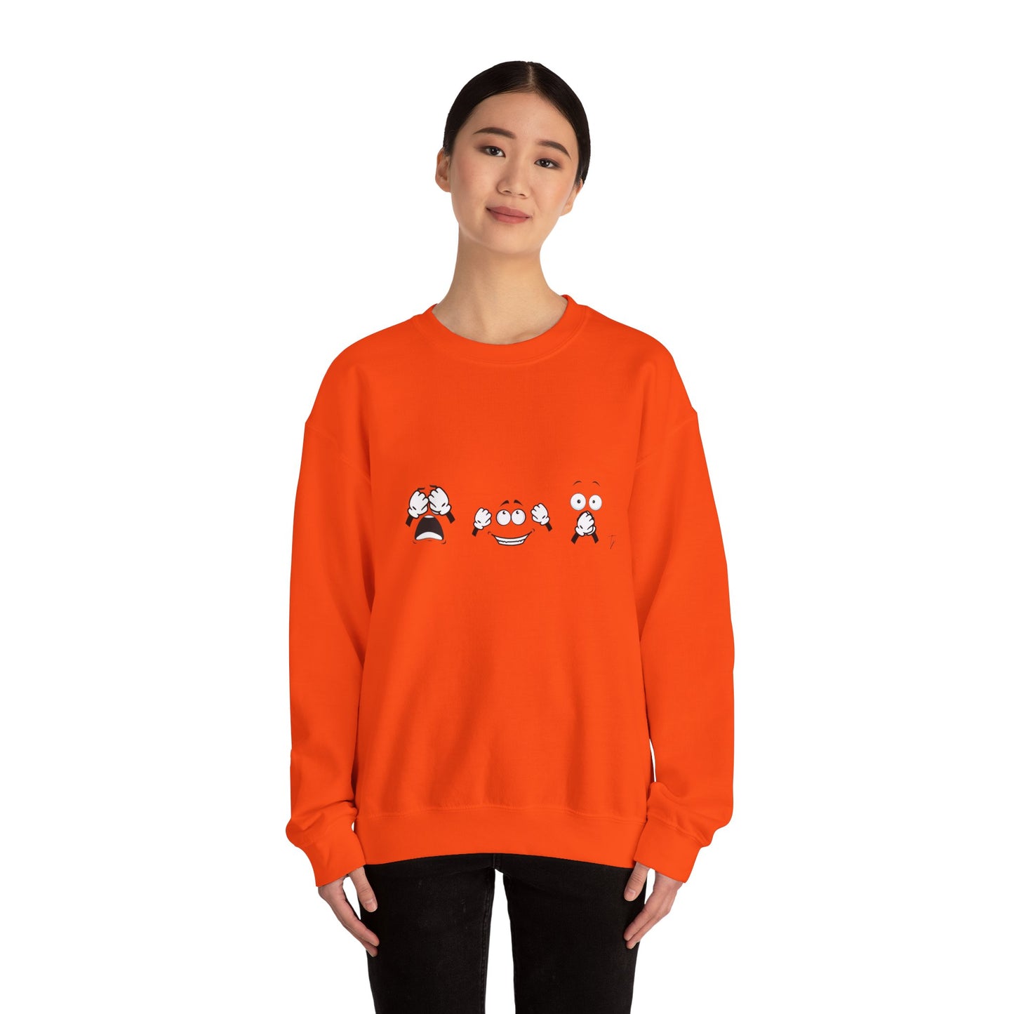 Goofy Faces = See no evil. Hear no evil. Speak no evil.  - Crewneck Sweatshirt - Cozy Unisex Sweater