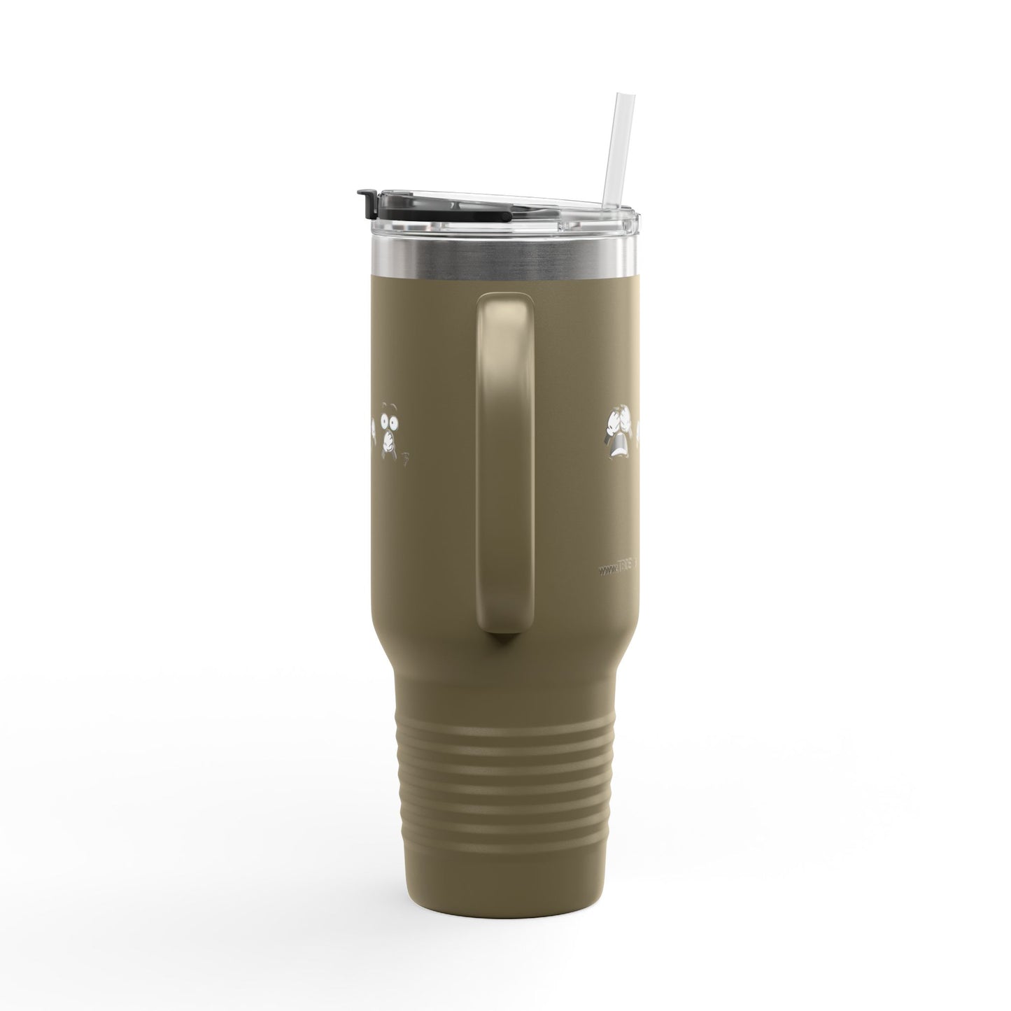 Goofy Faces = See no evil. Hear no evil. Speak no evil. - Insulated Travel Mug - 40oz