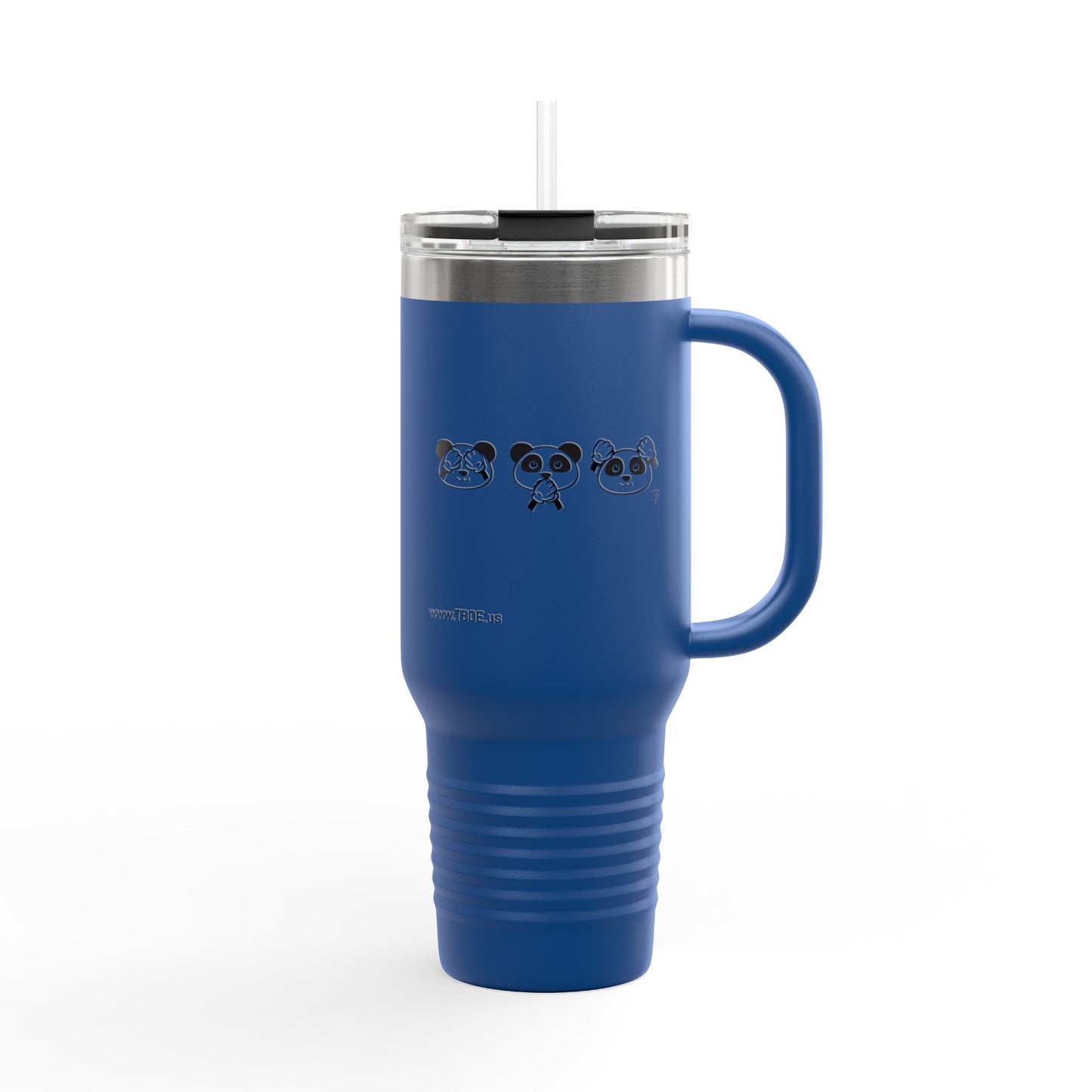 Panda = See no evil. Hear no evil. Speak no evil. - Insulated Travel Mug - 40oz