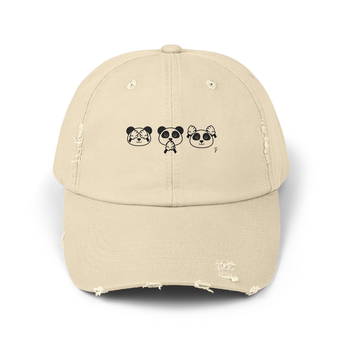Panda = See no evil. Hear no evil. Speak no evil. - Distressed Cap - Casual Unisex Hat for Nature Lovers