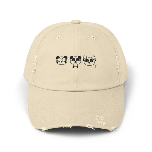 Panda = See no evil. Hear no evil. Speak no evil. - Distressed Cap - Casual Unisex Hat for Nature Lovers