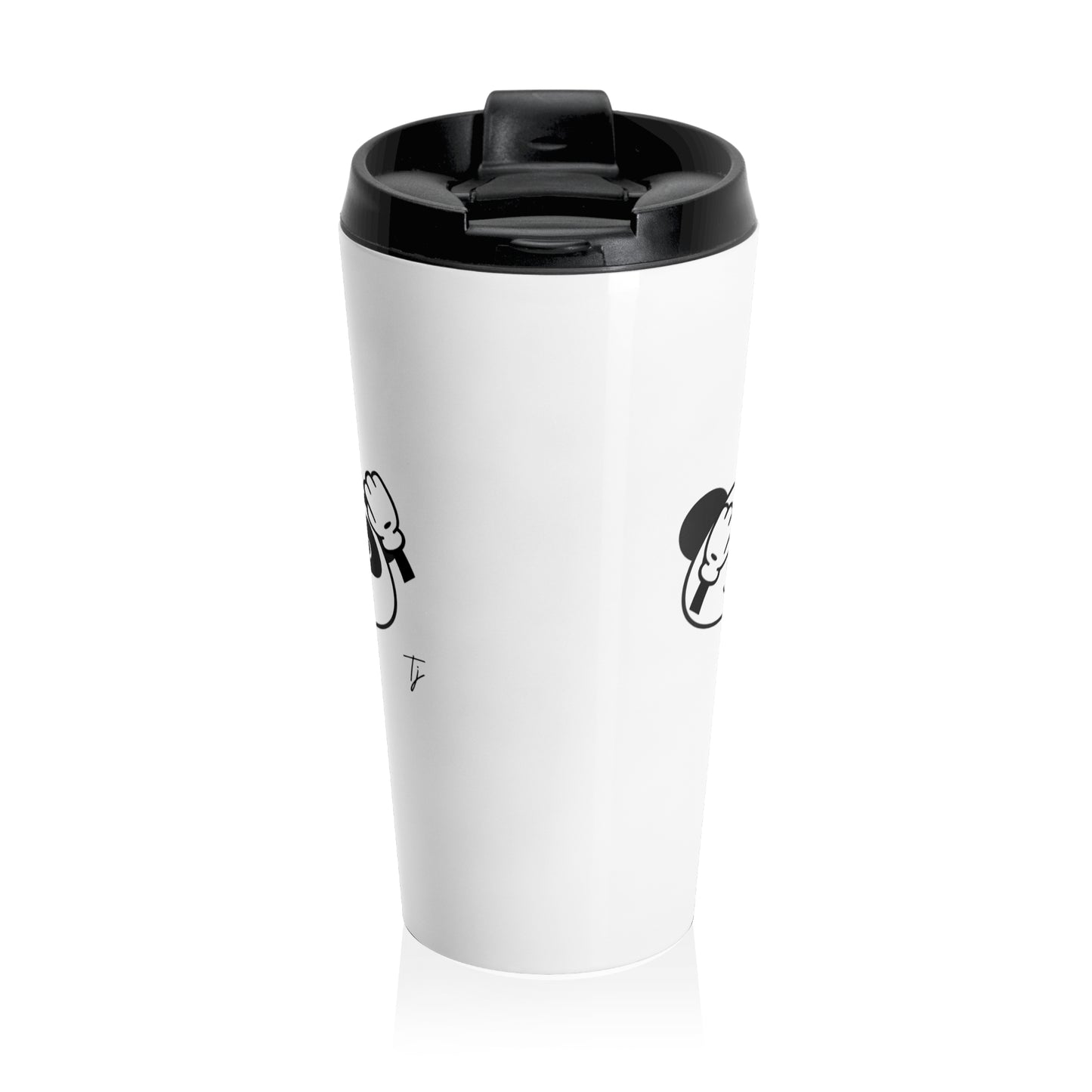 Panda = See no evil. Hear no evil. Speak no evil. - Stainless Steel Travel Mug