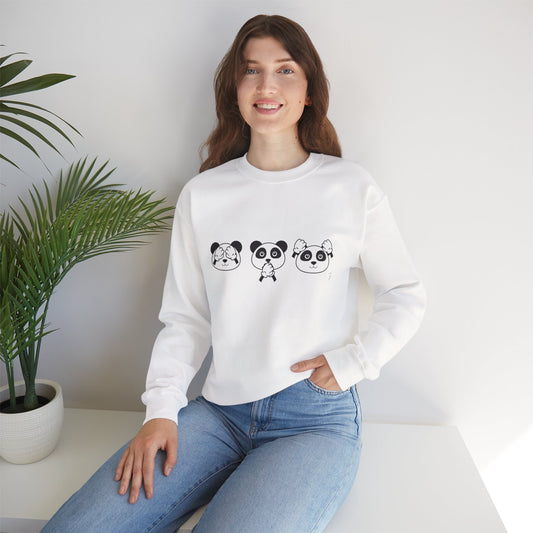Panda = See no evil. Hear no evil. Speak no evil.  - Crewneck Sweatshirt - Cozy Unisex Sweater