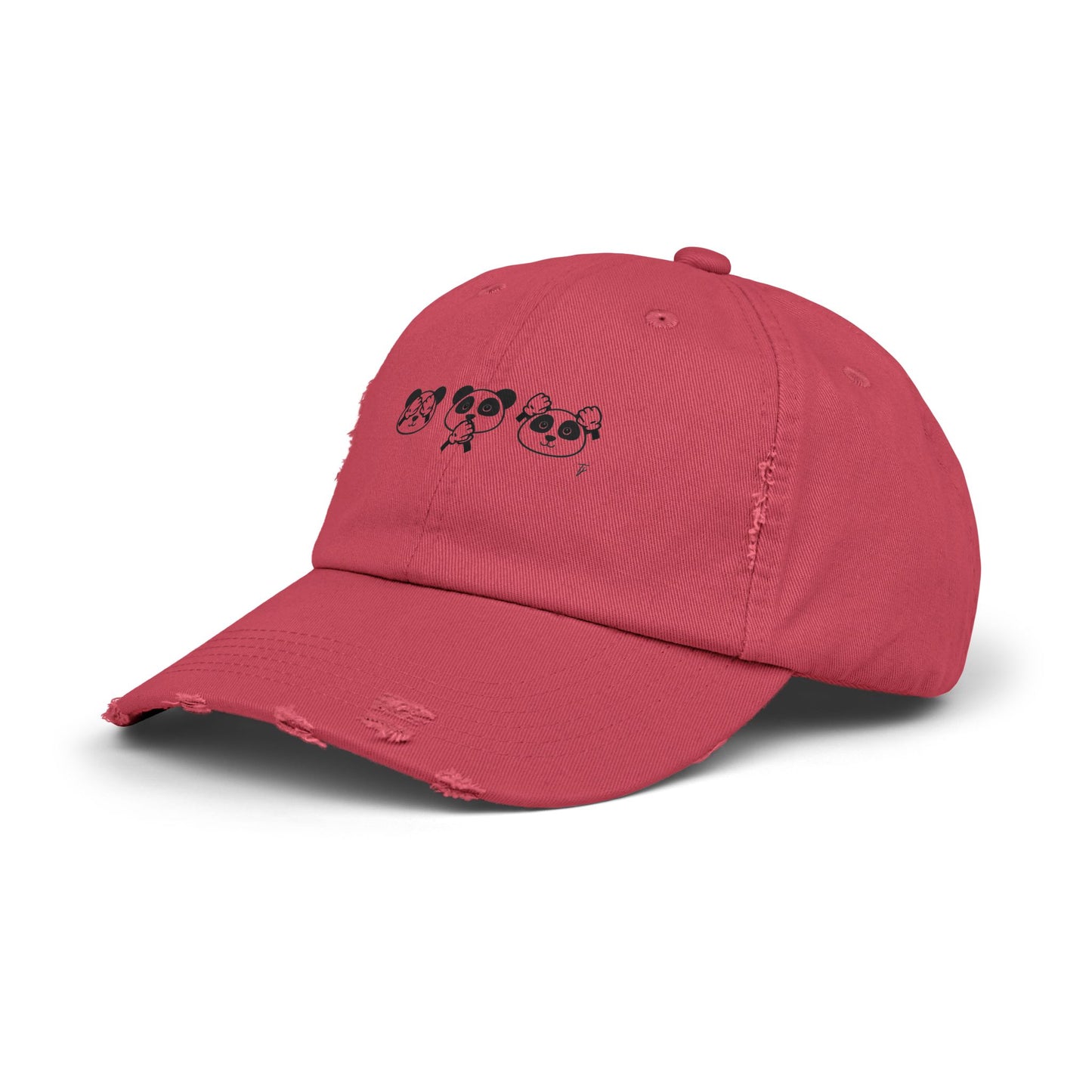 Panda = See no evil. Hear no evil. Speak no evil. - Distressed Cap - Casual Unisex Hat for Nature Lovers