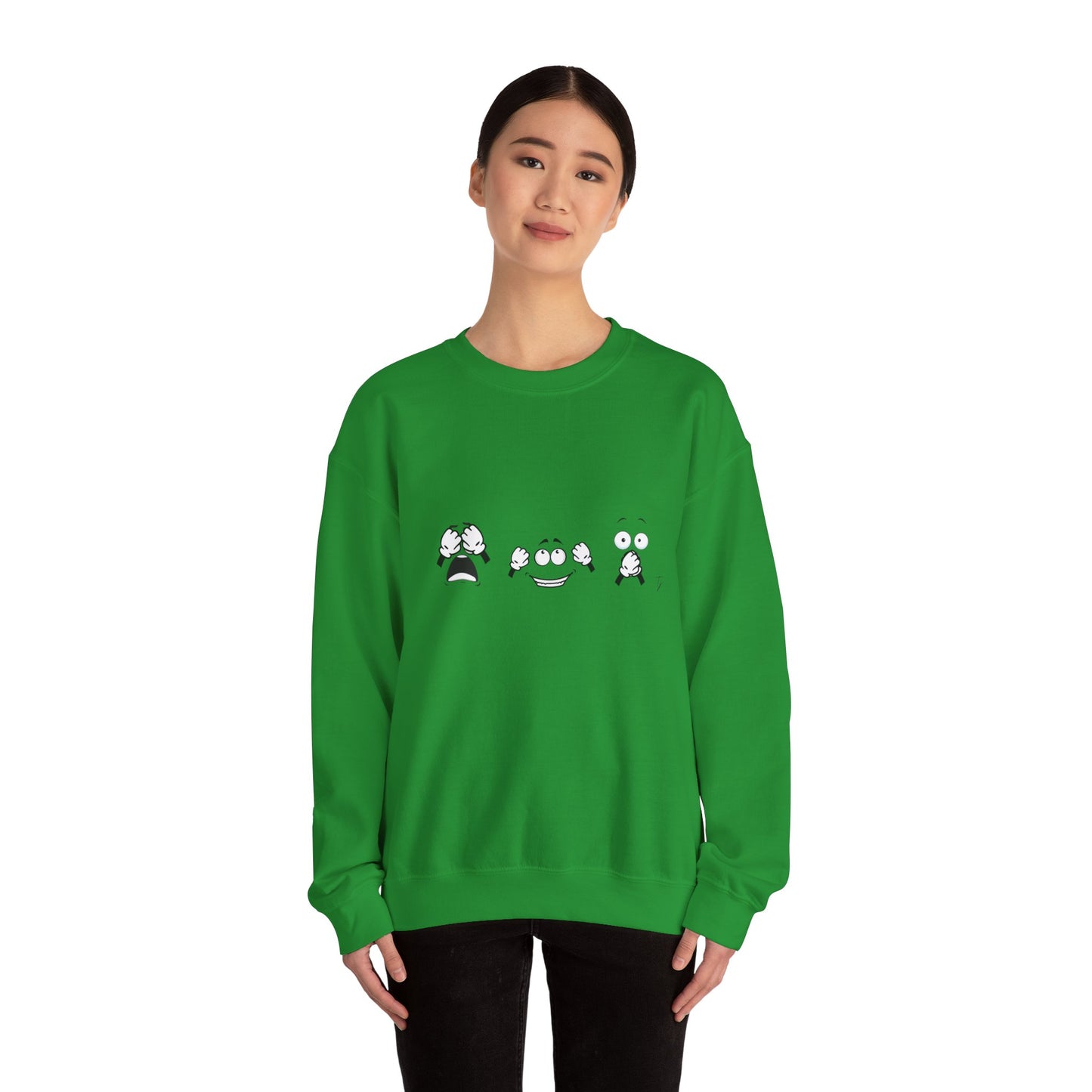 Goofy Faces = See no evil. Hear no evil. Speak no evil.  - Crewneck Sweatshirt - Cozy Unisex Sweater