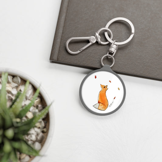 Whimsical Fox & Leaves - Keyring Tag - Perfect Seasonal Gift