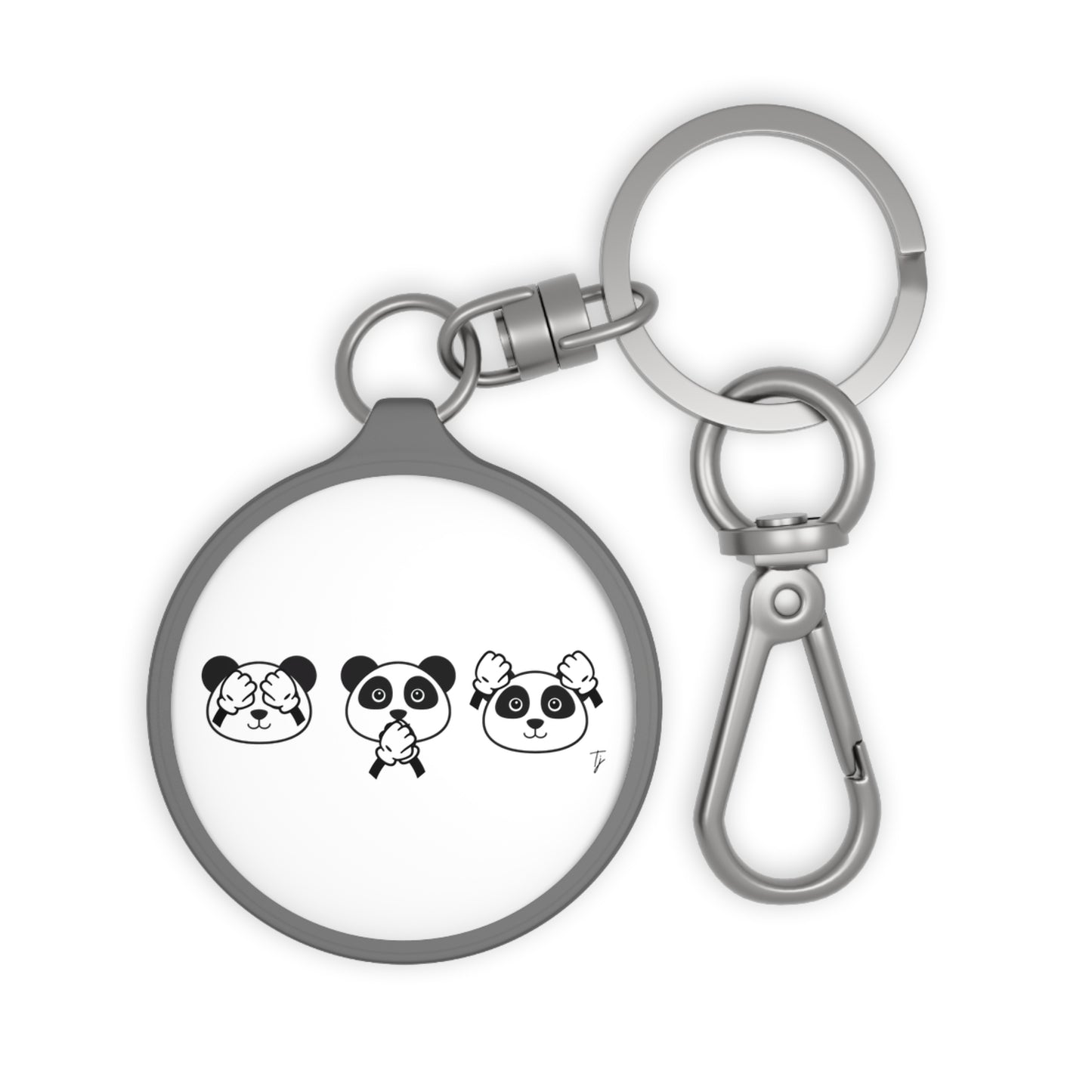 Panda = See no evil. Hear no evil. Speak no evil. - Keyring Tag - Perfect Seasonal Gift
