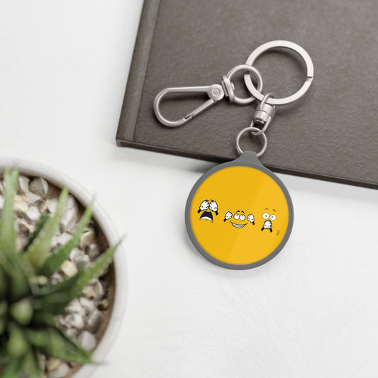 Goofy Faces = See no evil. Hear no evil. Speak no evil. - Keyring Tag - Perfect Seasonal Gift