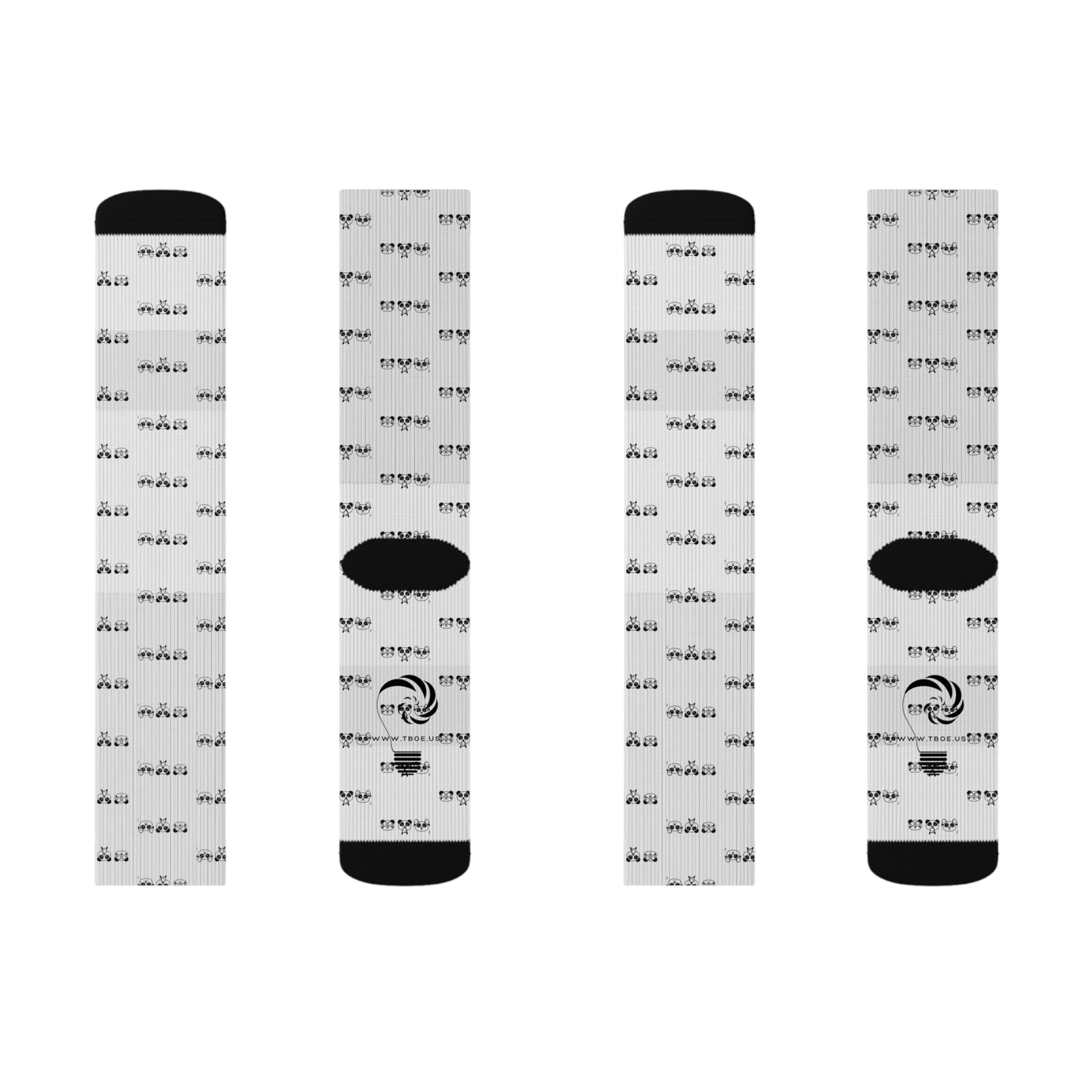 Panda = See no evil. Hear no evil. Speak no evil.  - Pattern - Sublimation Socks for Cozy Home Wear