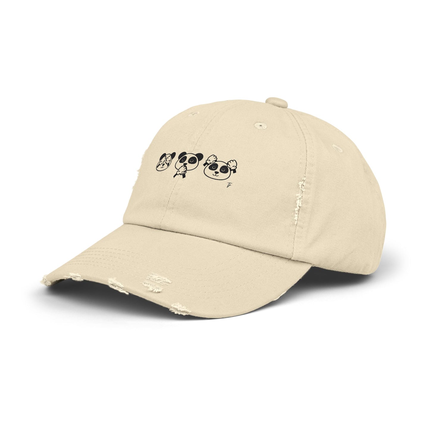 Panda = See no evil. Hear no evil. Speak no evil. - Distressed Cap - Casual Unisex Hat for Nature Lovers